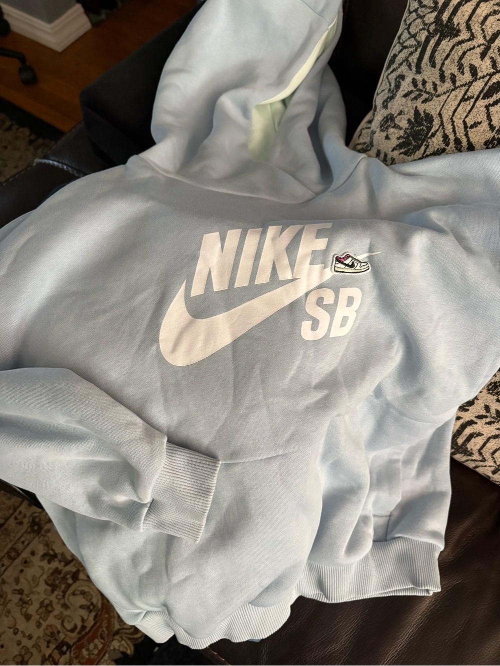 Nike SB Light Blue Crewneck Sweatshirt with White Logo